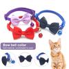 קולר פפיון לחיות מחמד צבע אחיד להתחפשות לחג חג המולד קולר פפיון חמוד לחתולי מחמד עם פעמון לחג המולד