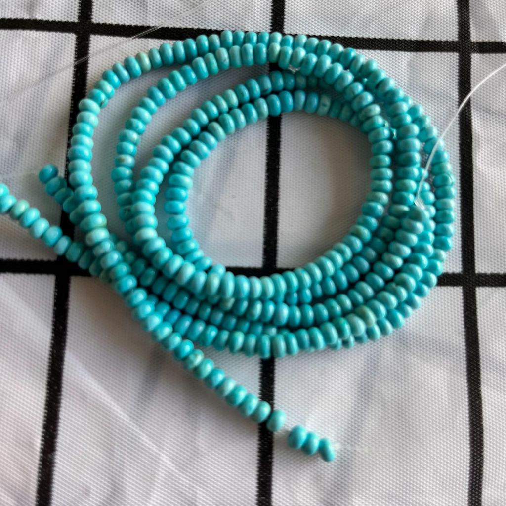 Elegant Porcelain Bodhi Beads with Chain: Natural Magnesite Turquoise, Old Style, Semi-finished Long Chain, Beautiful Quality