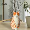 Real Flower Vase Dotted Cat Desktop Decoration Resin Cartoon Kitten Floral Plants Holder Indoor Dried Arrangement Container