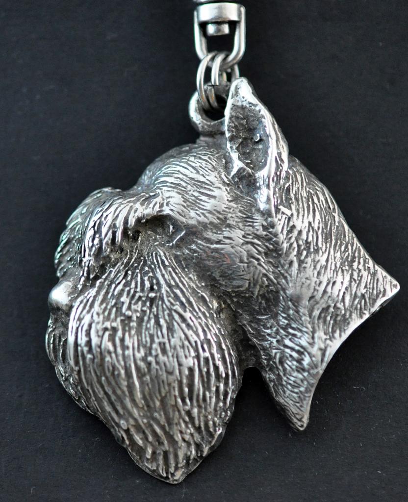 Schnauzer - Silver-plated Key Ring with a Dog In a Gift Box, Handbag Decoration, Backpack Pendant by Art-Dog Brand