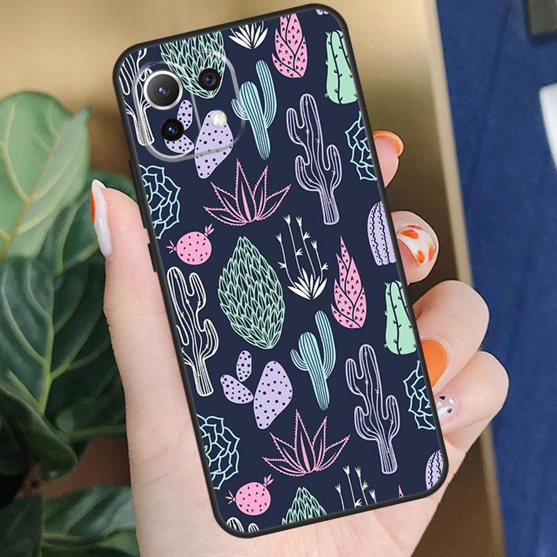 Cactus Pattern Case For Xiaomi 15 14 Ultra 13T 14T 15T Pro 17 Pro Max POCO F8 F7 F5 F6 X5 X6 X7 Pro Coque