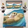 Otter Duvet Cover Animal Cartoon 3-Piece Set Children Cute Polyester Soft Breathable Comforter Animation Bedding