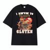 Funny I Refuse To Tolerate Gluten Cat Meme T Shirts Men Women Clothing Pure Cotton Fashion T-shirt Casual Crewneck Loose T Shirt