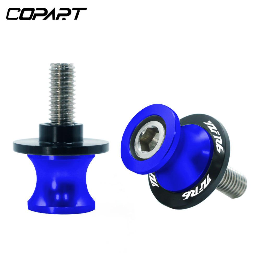 For YAMAHA YZF R6 YZF-R6 YZFR6 All Years 2PCS 6/8/10MM Motorcycle Swing Arm Sliders Spools CNC Swing Arm Stand Screw Paddock