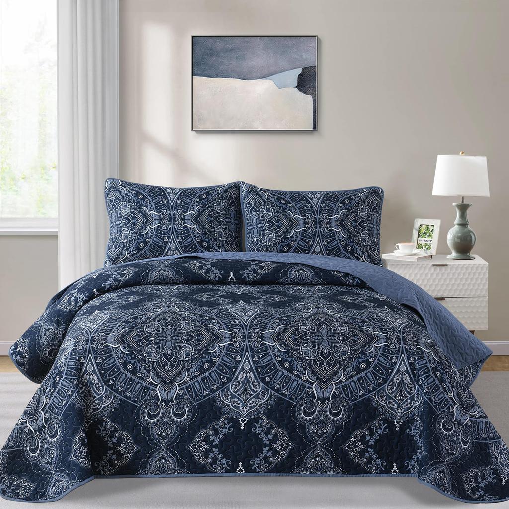 Paisley Comforter Set Queen Size,3 Piece Quilt Cover Boho Bedding Set Soft All Season 1 Comforter Cover 2 Pillow Shams Full Size