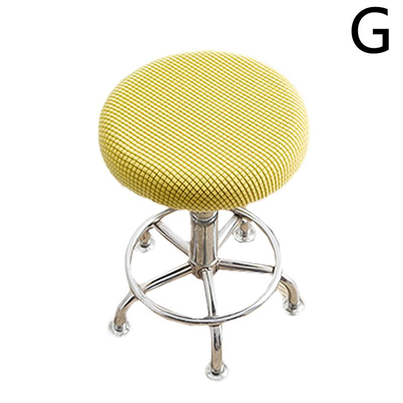 Thickened Solid Color Round Chair Cover Dining Stool Cover Elastic Chair Cushion Cover Washable Removable Seat Cover