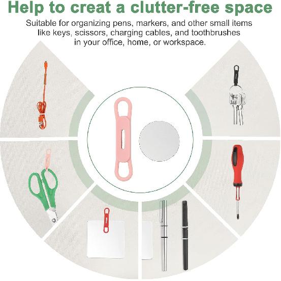 PATIKIL 4 Pcs Magnetic Pen Pencil Holder, Silicone Flexible Pencil Holder Adjustable Organizer Clip with 4 Metal Sheet for Refrigerator Whiteboards