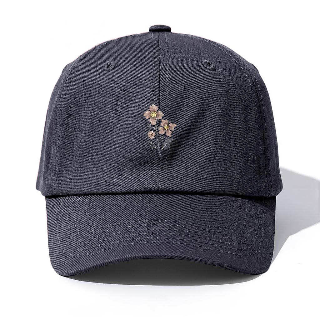 1pc Flower Print Baseball Cap for Adults, Minimalist Retro Style Casual Soft Adjustable Dad Hat, Perfect As Gift