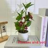Jasmine Artificial Flower Potted Plant With Rain Flower Stone For Interior Decor