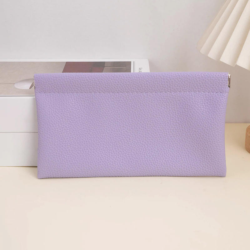 Self-closing First-layer PU Leather Long Wallet Passport Driver's License Document Holder Data Cable Cosmetic Bag