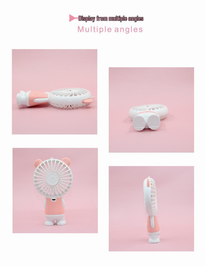 Portable USB Rechargeable Mini Handheld Fan with LED Colorful Light