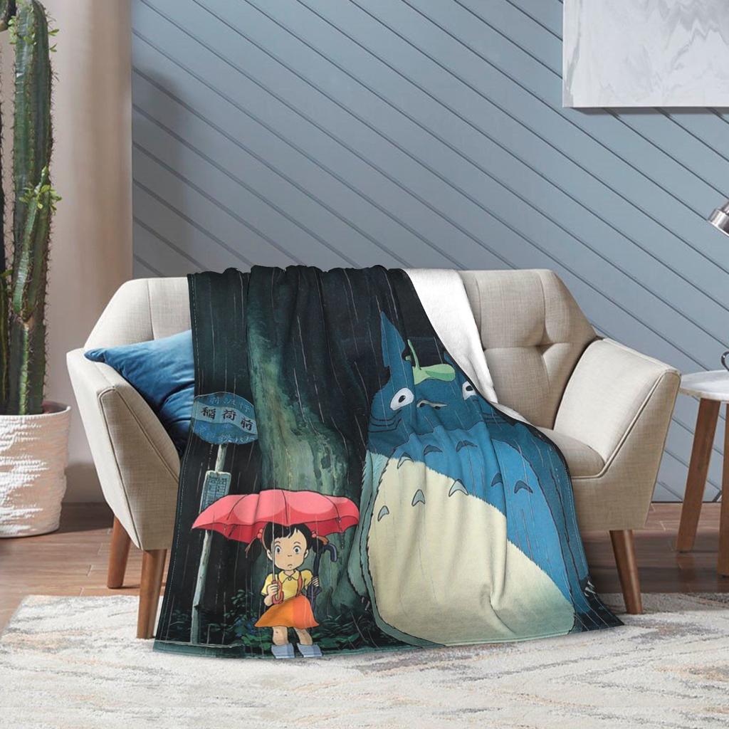 Super Soft Susuwataris Anime Movie TTotoroes Throw Blanket Premium Fleece Flannel Bed Blanket Cozy Plush Blankets All Season