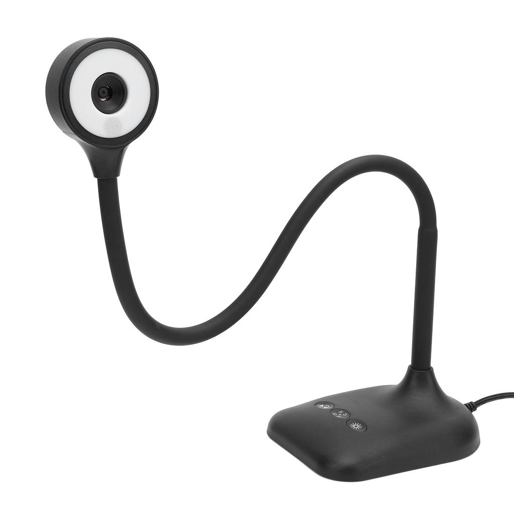 USB Document Camera 2K 5MP Autofocus Image Invert USB Webcam Visualizer with LED Light for Remote Wo