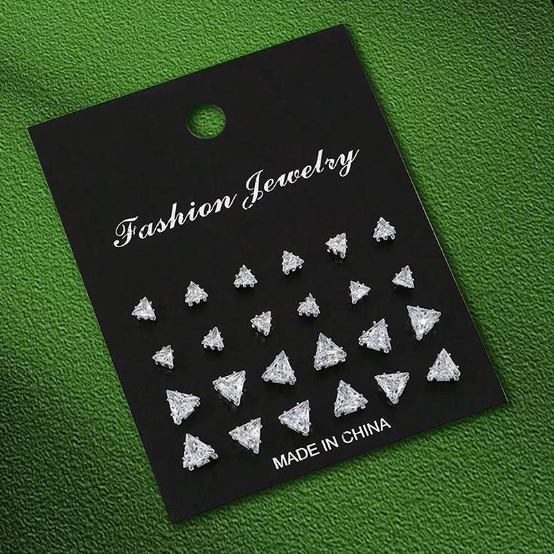 1Set Shiny Simple Wedding Stud Earrings Set For Women Men  Luxury  Stud Earrings Jewelry Accessories Gifts