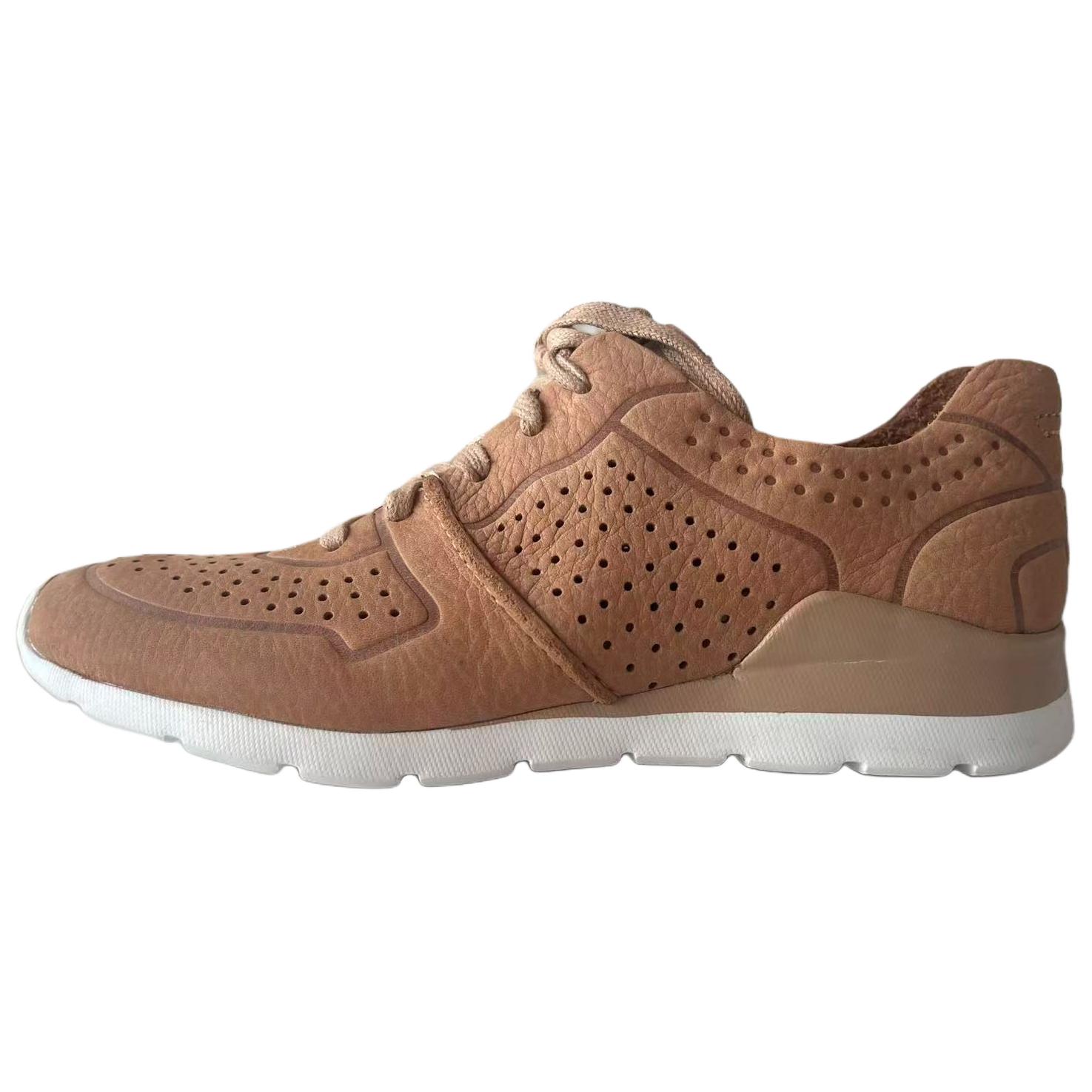 

UGG Tye Leather Versatile Round Toe Low Top Casual Shoes Women sneakers Brown 1016674-ARY 38.5