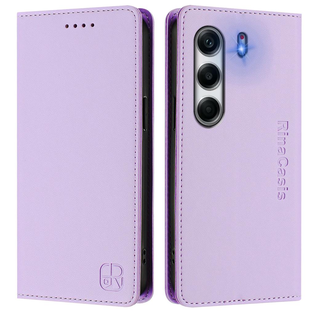 For TECNO Camon 40 Pro 4G Leather Case RINACASIS RC01 Phone Cover with RFID Blocking Wallet Stand