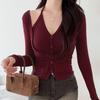 Korean Dongdaemun Elegant Halter Neck Slimming Long Sleeve T-shirt for Women