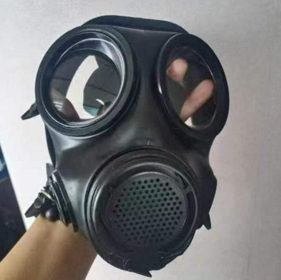 MF20c Double Can Drinking Full-Face Gas Mask - Black Rubber, Anti-Biological/Chemical, Dual View