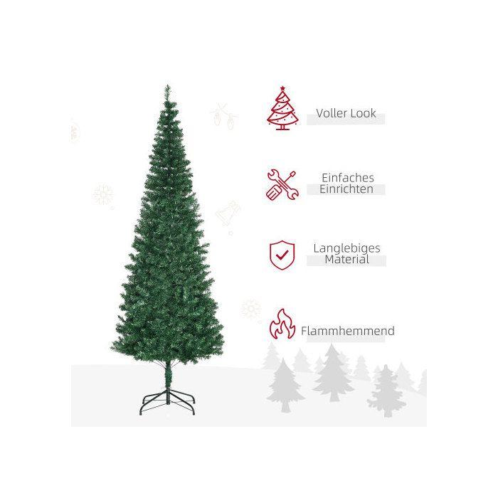 HOMCOM Sapin de Noël 2,1 m Sapin artificiel démontable avec support 631 branches PVC vert Ø81 cm pour décoration festive