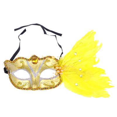 Black and Red Deer Gold Half Mask Adult Mens Animal Venetian Costume Accessory