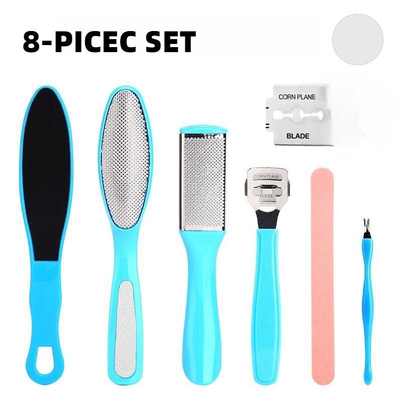 

Набор инструментов для педикюра 8/10 шт. пилка для ног пилинг отшелушивание мозолей щетка для чистки ног удаление омертвевшей кожи уход за ногами ZH 8-piece set синий