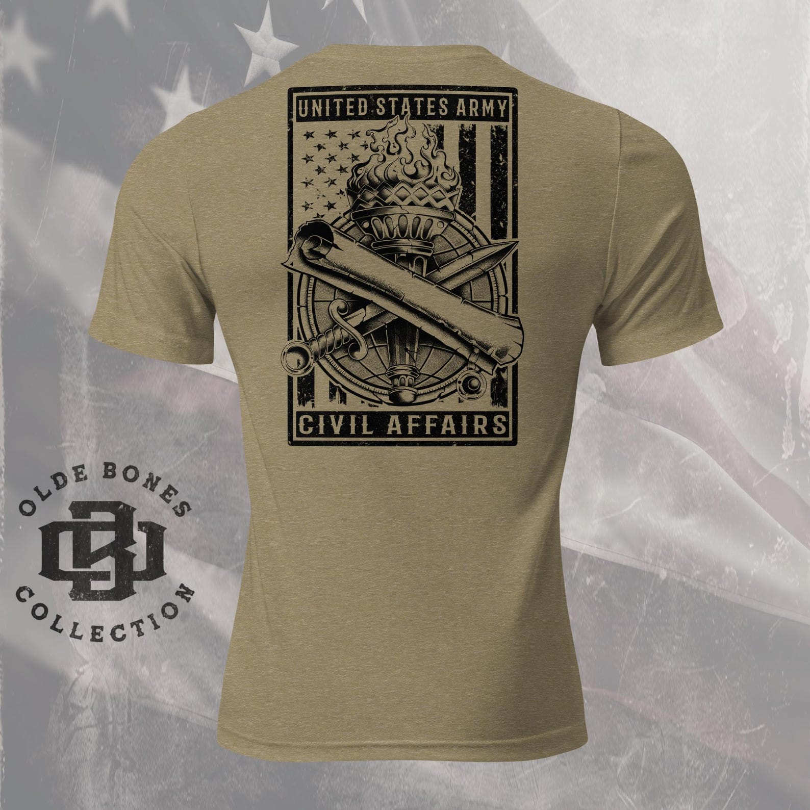 Army Civil Affairs Shirt, Military Shirt, Army Shirt, Tri-Blend Olive T-Shirt 3XL