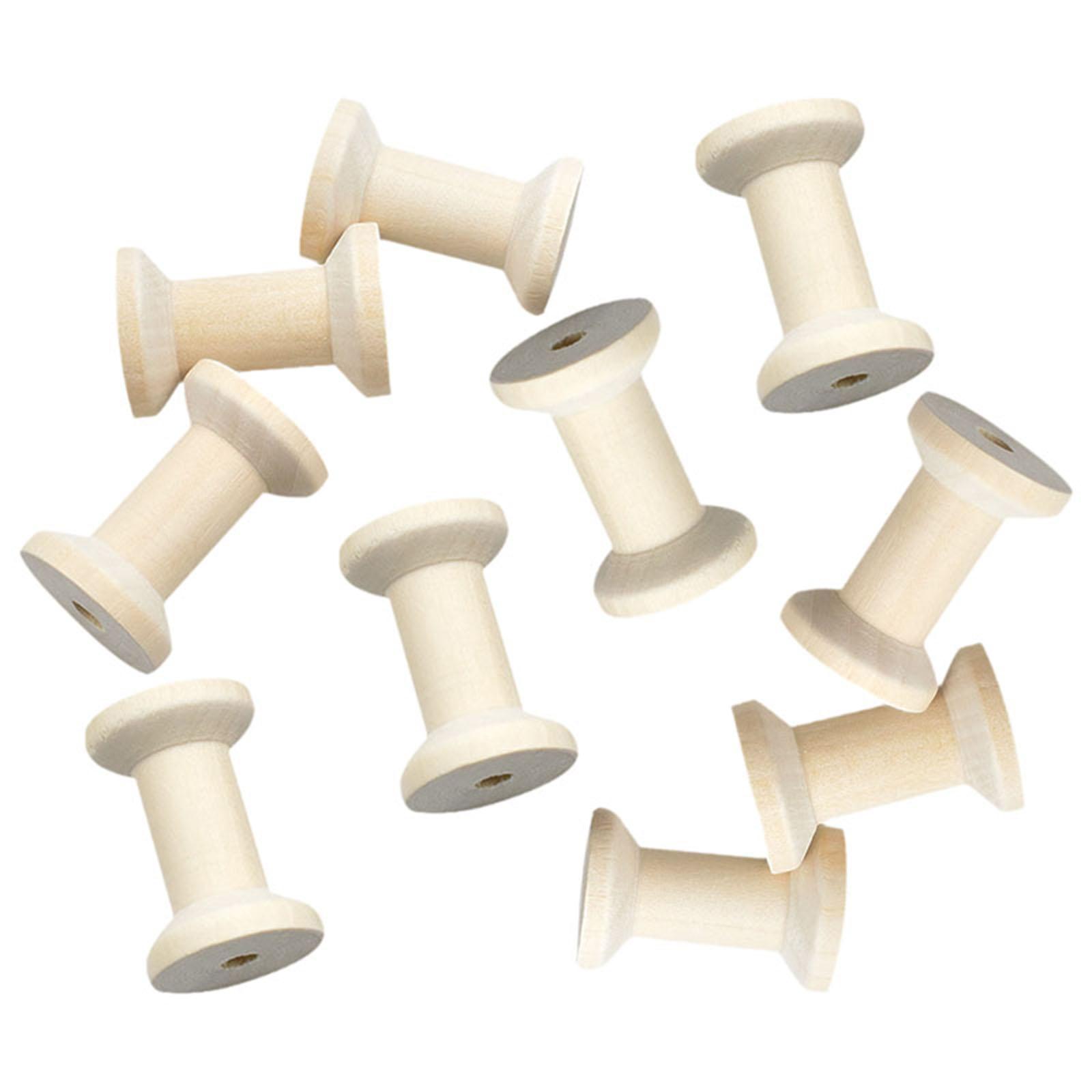 

10 шт. Катушки с нитками Деревянные катушки для поделок Маленькие 2-дюймовые деревянные шпульки Ленточные катушки для шитья Искусство DIY Поделок Вышивка