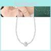Beautiful Shiny Silver Freshwater Pearl Chain Necklace For Women For Daily Wear