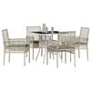 VidaXL Ensemble repas jardin 5 pièces gris clair poly rotin 3334934