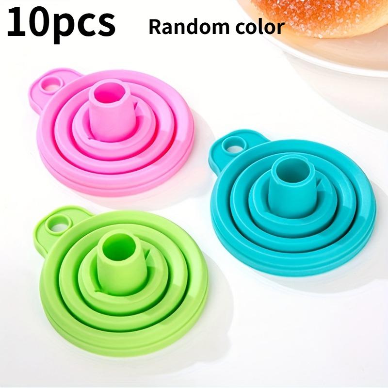 

10PCS Foldable Retractable Funnel - Durable Space Saving Elastic Material, Motor Oil, RV Water Funnel, Motorcycle Oil Cooler, Flexible Material
