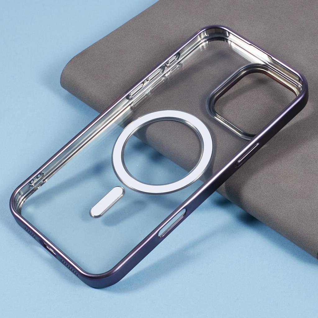 For iPhone 16 Pro Case Matte Electroplating Phone Cover Compatible with MagSafe