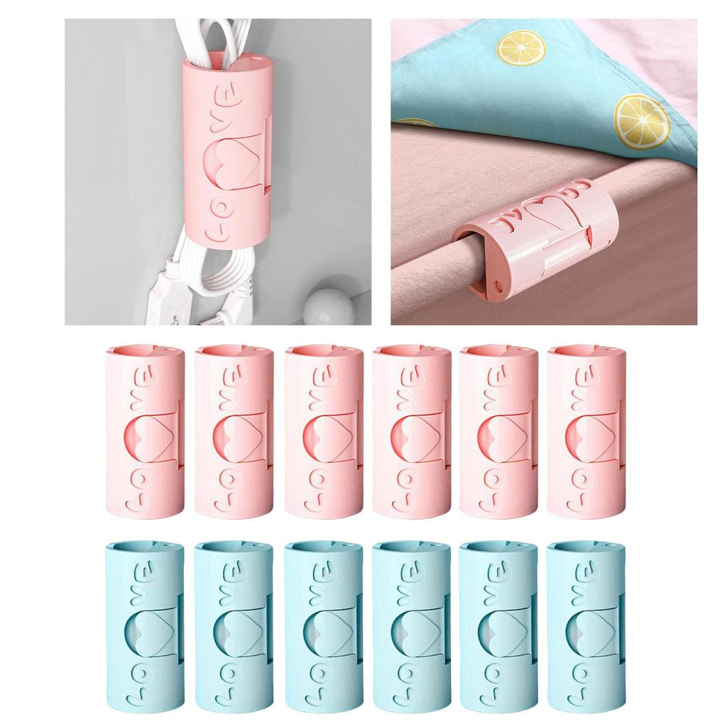 6 Pieces Multipurpose Bed Sheet Clips Needleless Organizer Clamp Storage Clip for Fastening Mattress Covers Comforter Towels