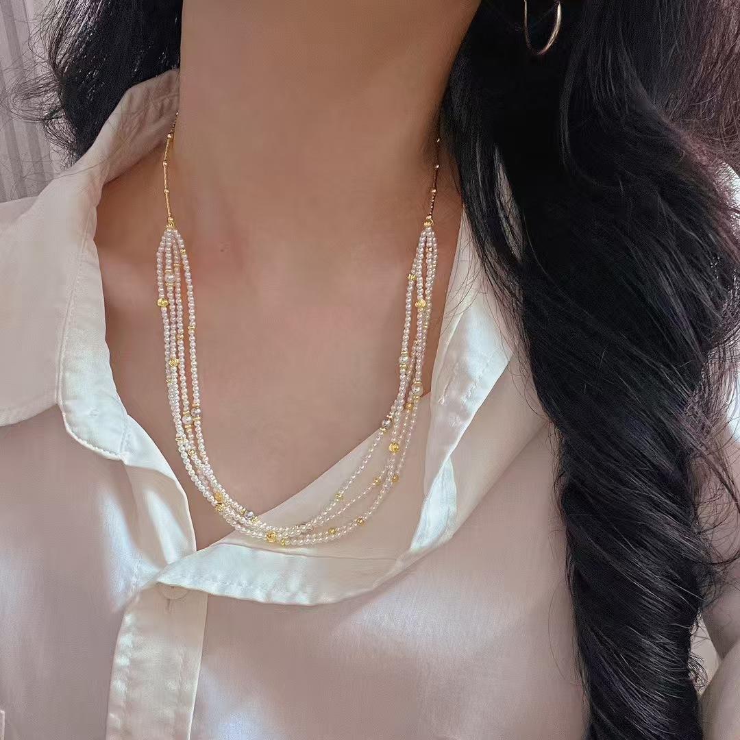 

Vintage High Quality Design Sense Lazy Bead Pearl Collarbone Chain Necklace Sweater Chain