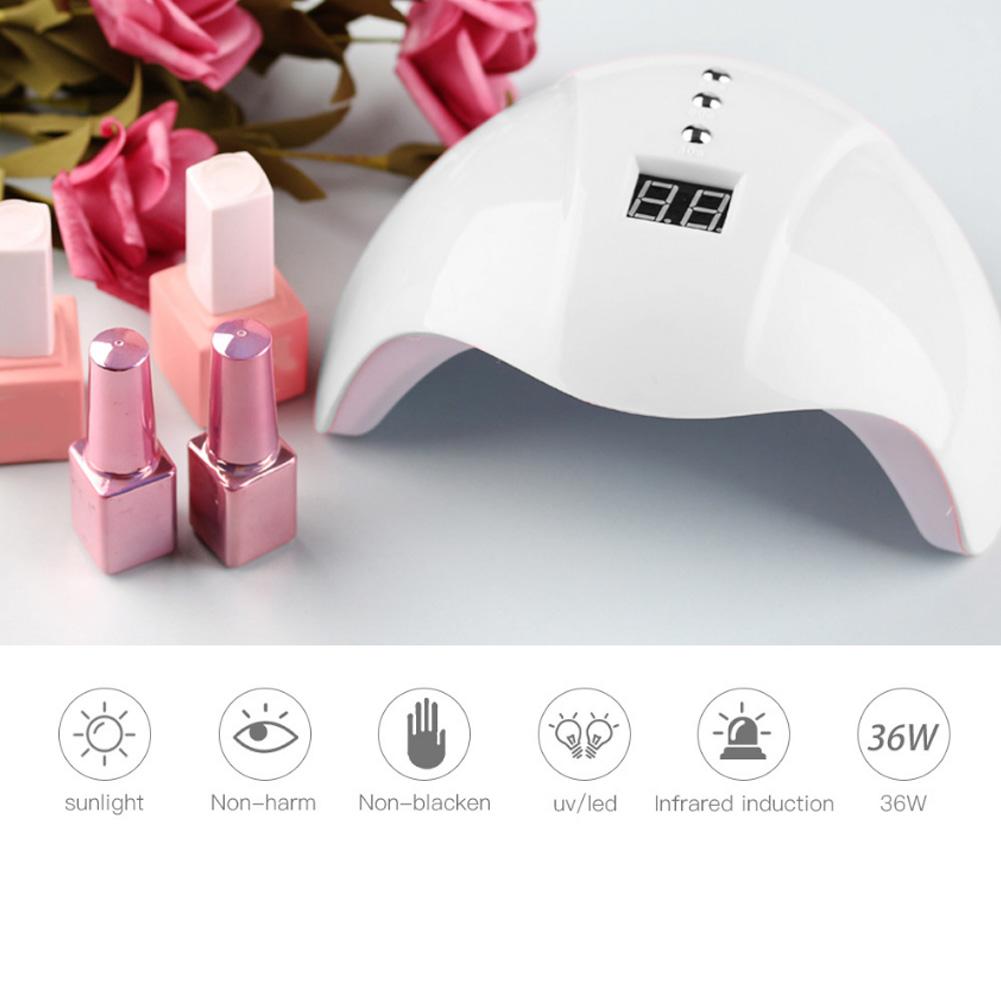 36W LED UV Nail Lamp Gel Nail Polish Dryer Quick Drying Nail Art MachineWhite