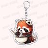 Hot Red Panda Eating Ramen Keychains for Accessories Cant Hear You Im Gaming Keyrings Jewelry Fans Friends Gifts