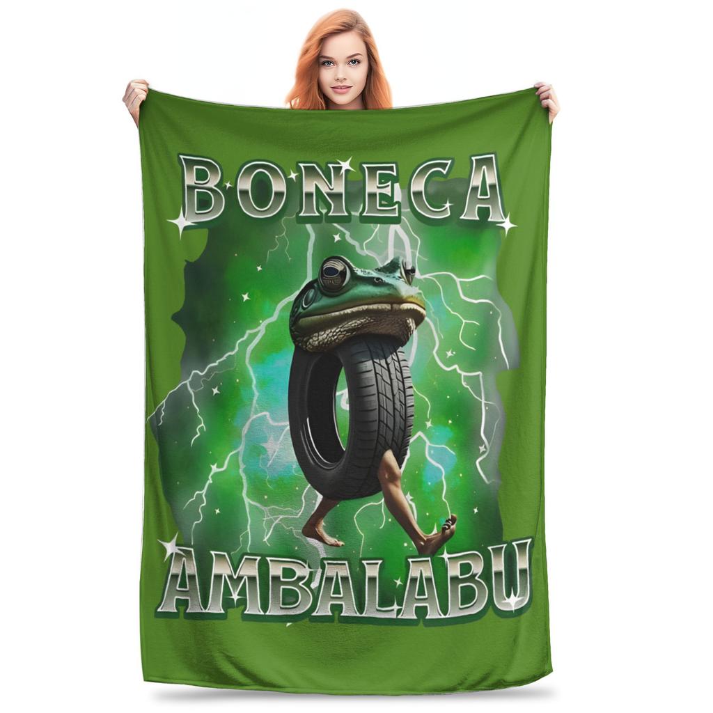 Bombardiro Crocodilo Tralalero Tralala Blanket Flannel Italian Brainrot Portable Throw Blankets for Sofa Travel Quilt