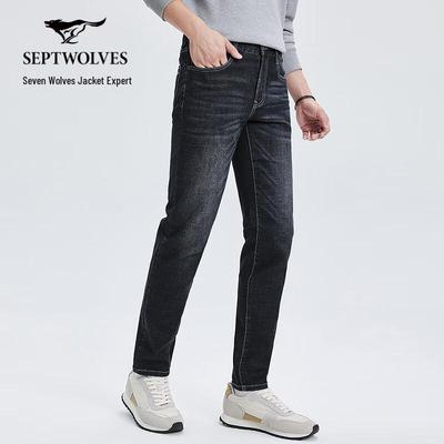 Seven Wolves Men's High-Stretch Straight-Leg Jeans