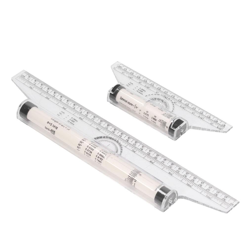 5pcs Transparent Design Rolling Ruler Clear Scale Drawing Ruler Measuring Ruler  For Students