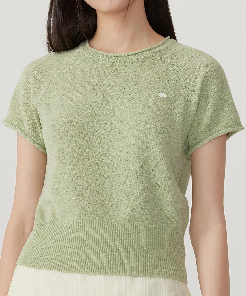 COVERNAT WOMAN Boucle Raglan Half Knit Lime