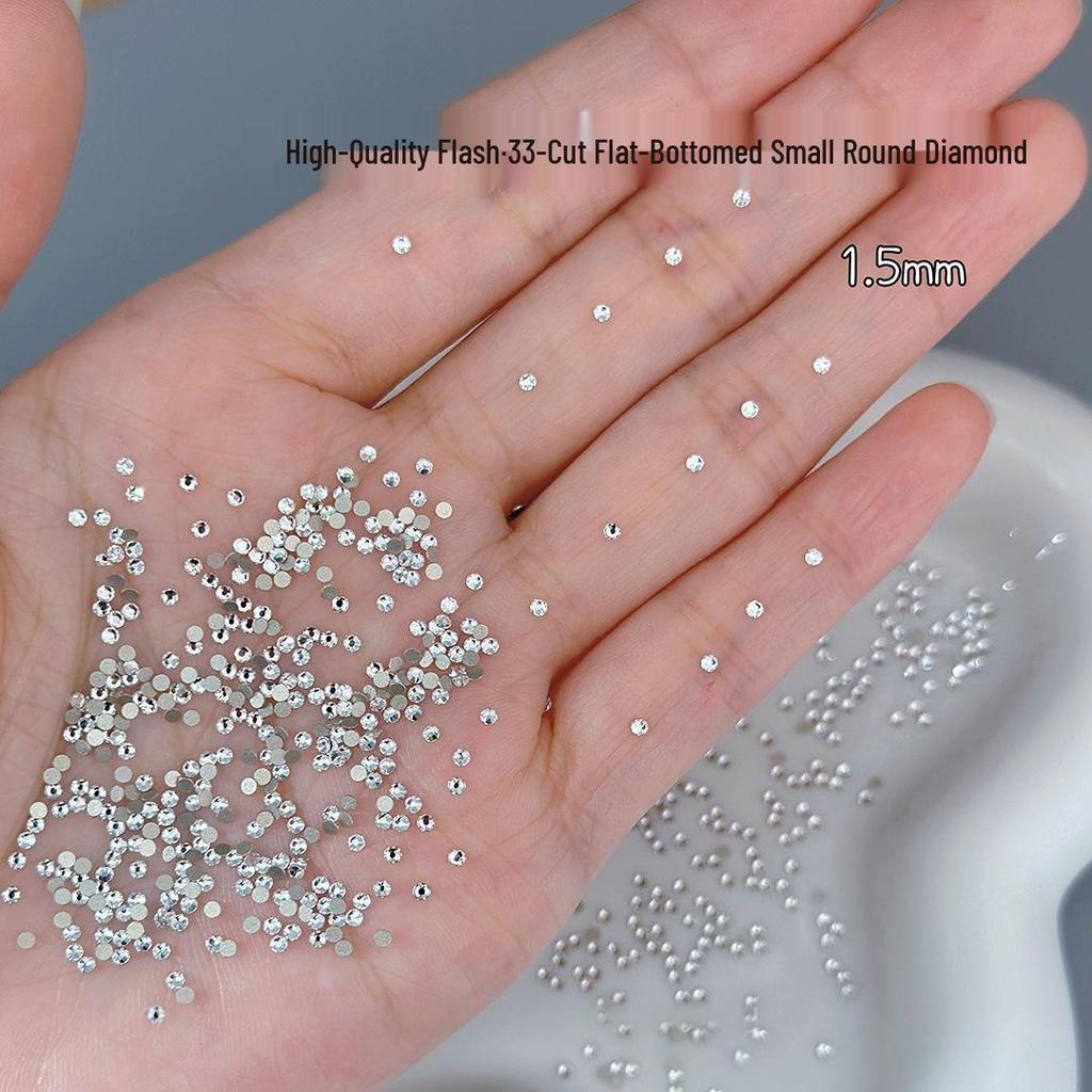 High-Quality Mini Flat-Bottom Rhinestones: Super Flash 33-Cut K9 Nail Art Decorations