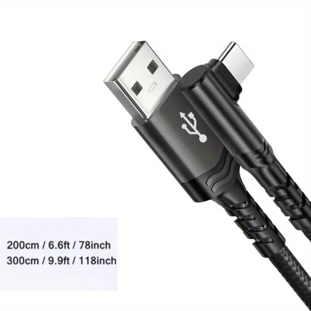 60W Power 90 Degree Elbow Cable 10Gbps Speed Nylon Braided Cable Fast Charging Cable Fast Charging
