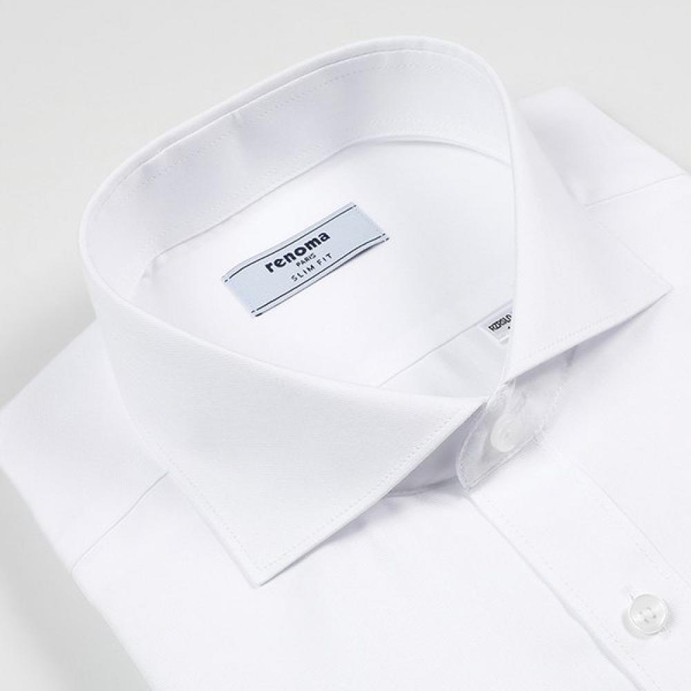 RENOMA Slim Fit Wide Collar Twill Solid Long Sleeve Shirt Rzrsl0 101wh