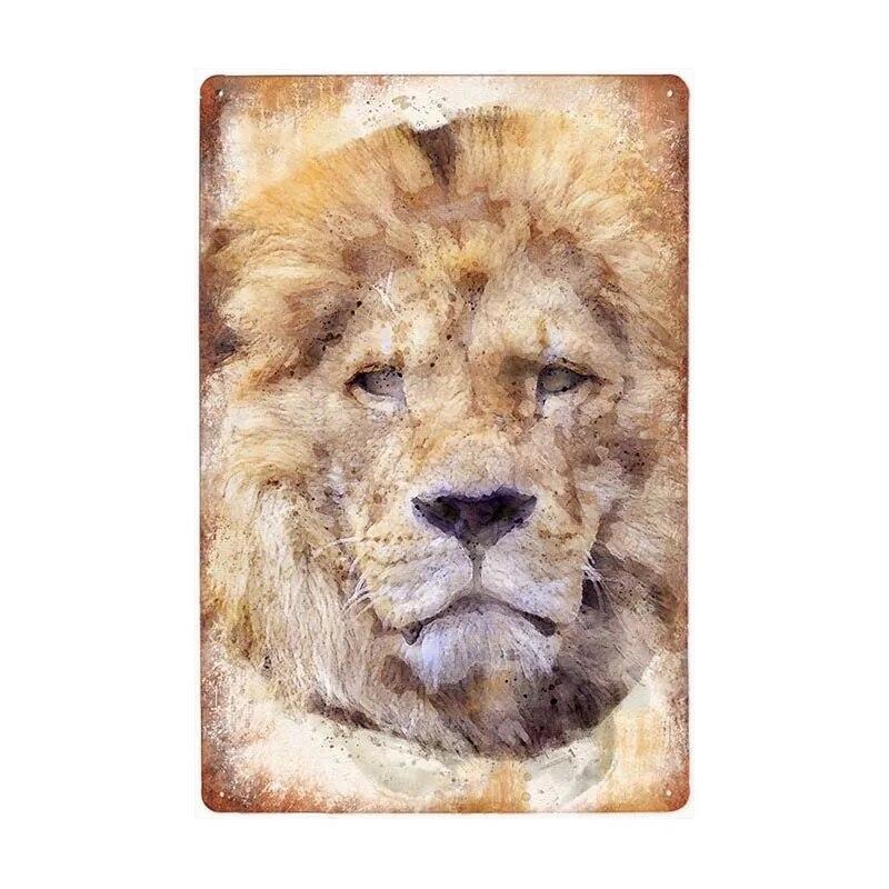 Bauernhof-Deko, Löwe, Pferd, Tiger, Schaf, Tier, Haustier, Freilandhaltung, Schild, Poster, Metall, Wandkunst, Platten, Eisenmalerei, Wohnkultur, 20 x 30 cm