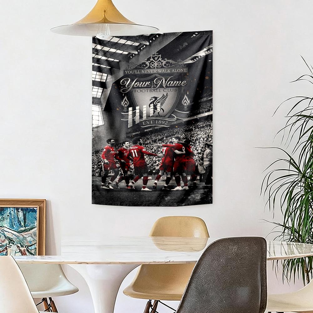 Liverpool FC Custom Jouw Naam Wanddecoratie Wandkleed Kunst Voor Huisdier Herdenking Verjaardag Bruiloft Feest Achtergrond Familiecadeau
