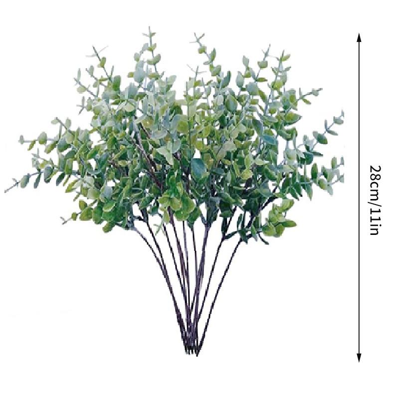 10/15pcs Artificial Flowers Mixed Artificial Oval Eucalyptus Leaves Vase Floral Wreath Bouquets Wedding Greenery Decoration
