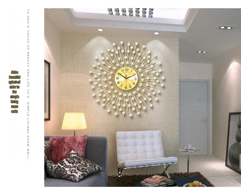 Trendy European Iron Art Living Room Wall Clock: Stylish Home Quartz Timepiece