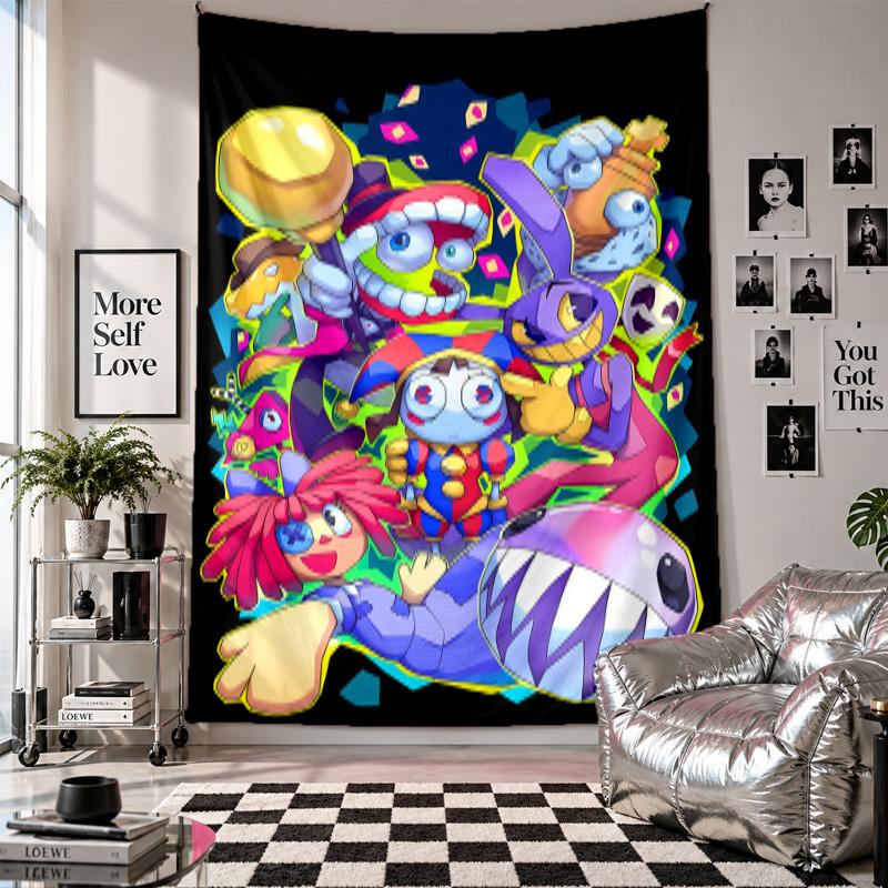 Wall TapestryDigital Circus Art Hanging Cloth Decorative Background Cover for Room Decoration