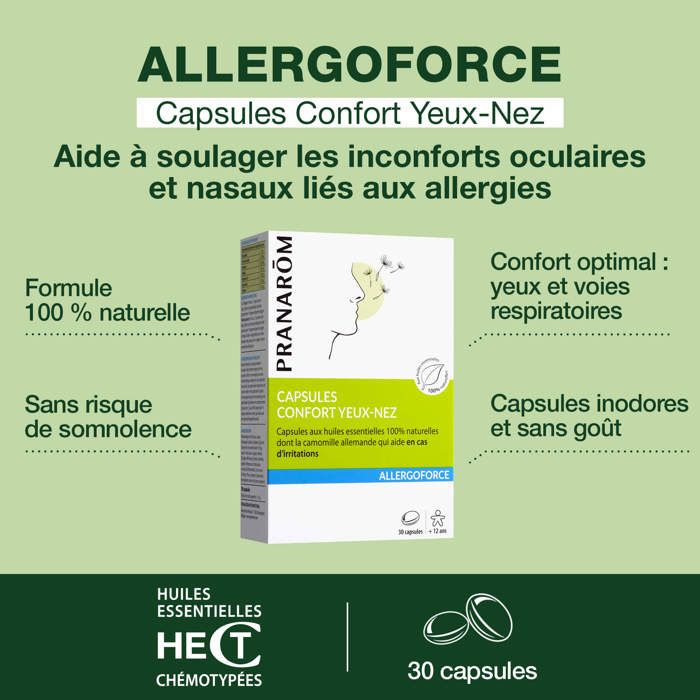 Pranarom Allergoforce Capsules Confort Yeux-Nez 30 Capsules