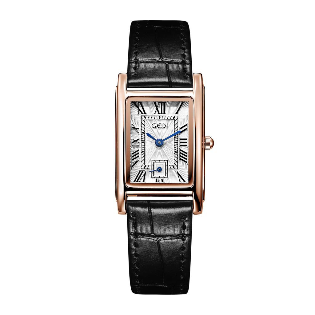 Creative Two And A Half Hand Watch Retro Style Versatile Quartz Women'S Watch Small Square Plate Belt Women'S Watch