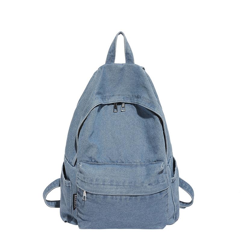 Summer new design new fashion denim women's bags trendy retro large capacity simple shoulder backpack
